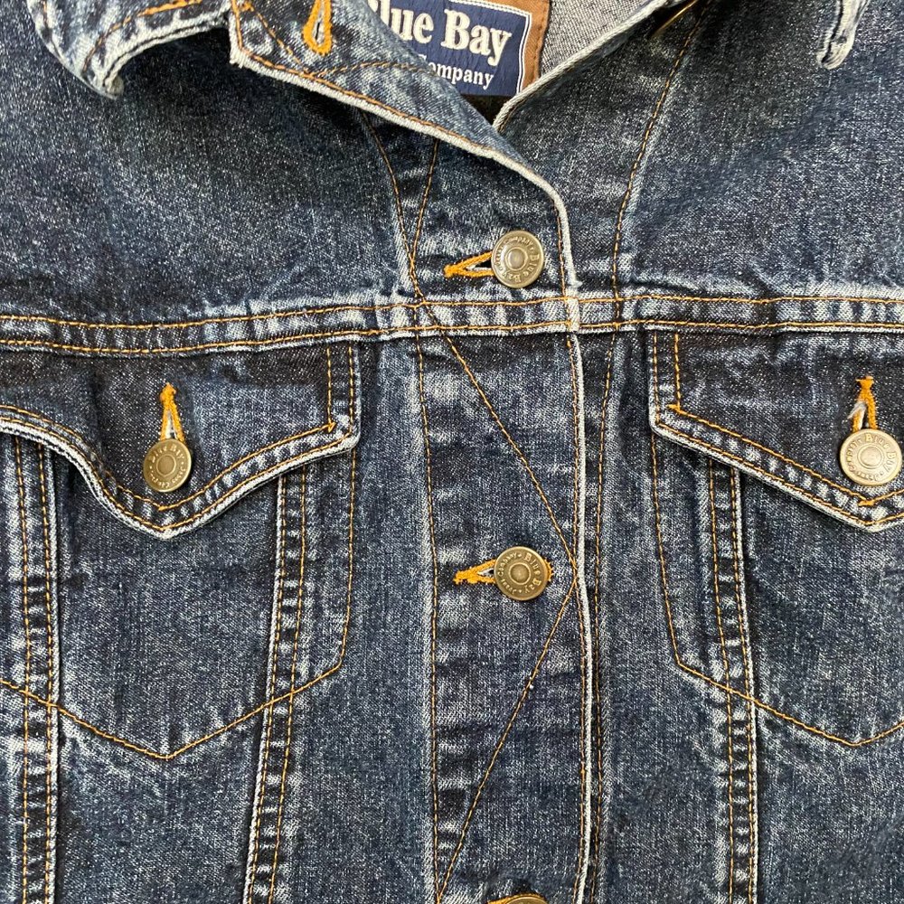 Blue Bay Jean Company Women's Denim Jacket Size Medium M Blue Jeans - Picture 4 of 6